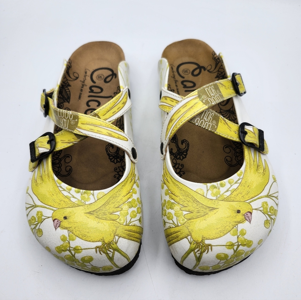 Calceo Artistic Bird Mary Janes High Quality Artifical Leather Sz 38